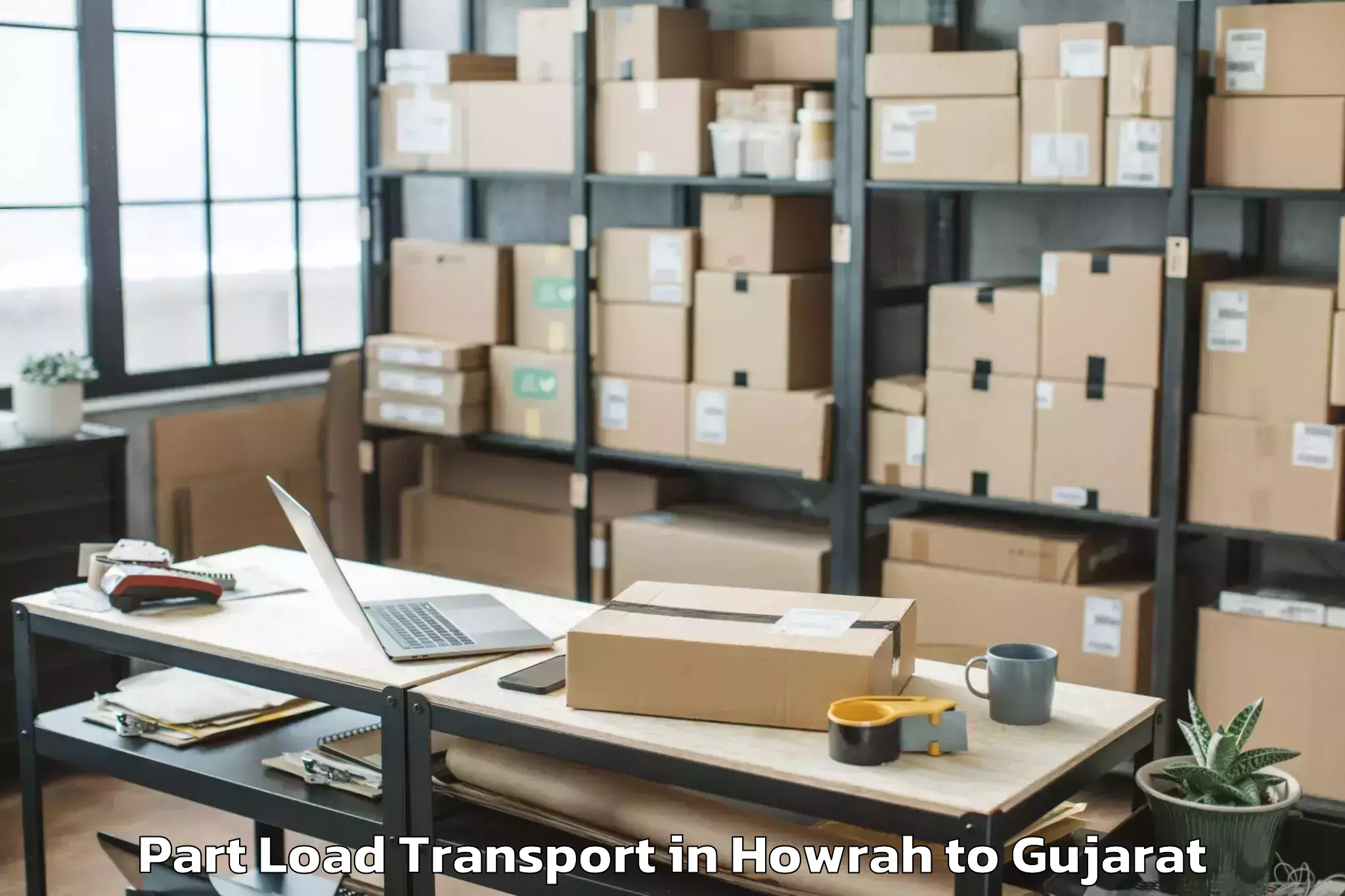 Book Howrah to Jhagadia Part Load Transport